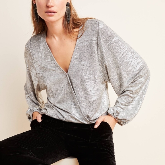 Anthropologie Tops - NWT Anthropologie Carys Silver Dolman Top